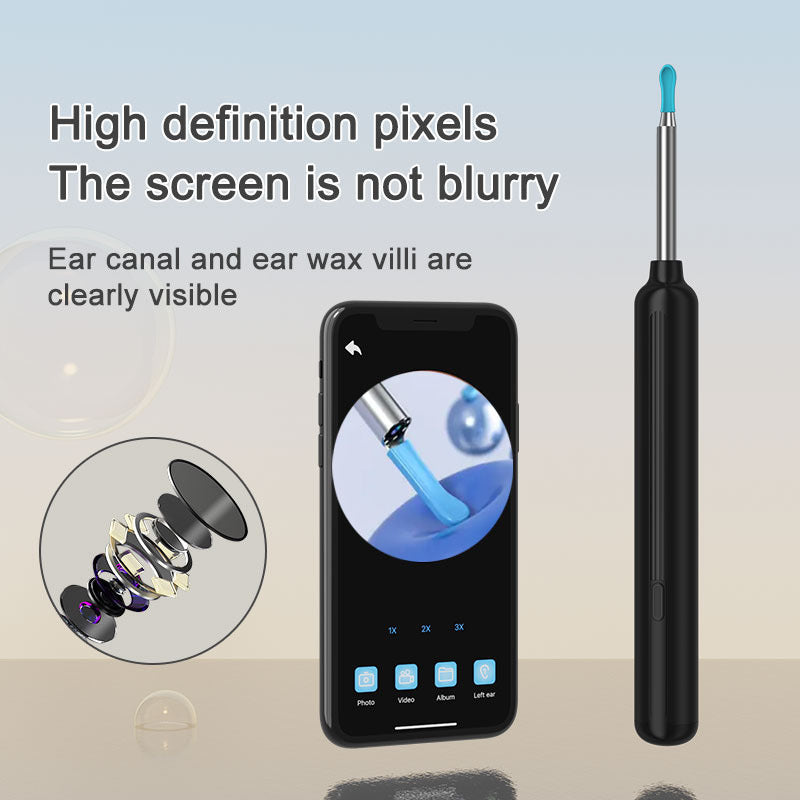 Ear Cleaner with Camera – 1080P HD WiFi Earwax Removal Kit with 6 Silicone Scoops