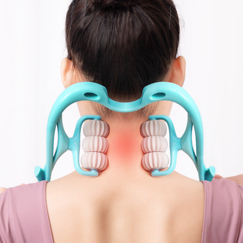 6-Roller Cervical Neck Massager \u2013 Manual Neck, Shoulder & Back Massager