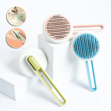 Self-Cleaning Pet Grooming Brush – One-Click Hair Removal Comb for Cats & Dogs