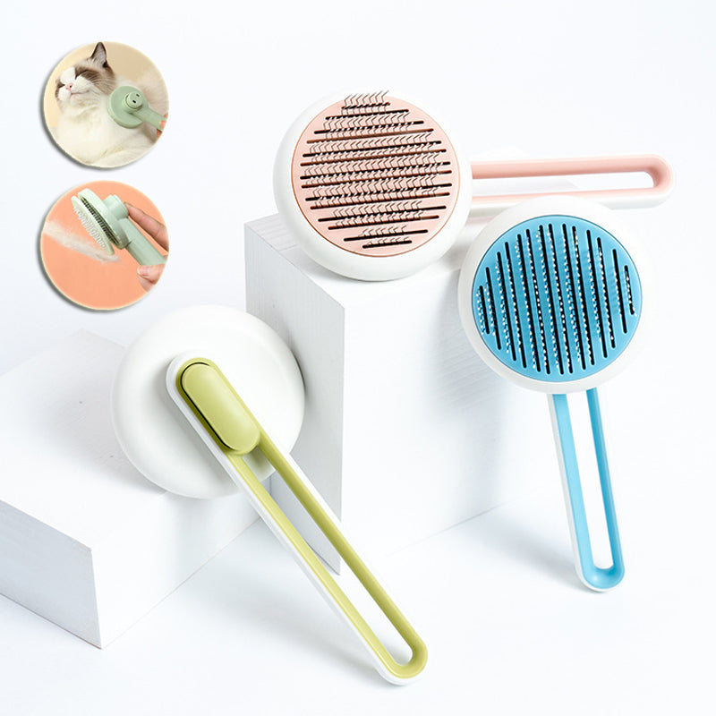 Self-Cleaning Pet Grooming Brush – One-Click Hair Removal Comb for Cats & Dogs