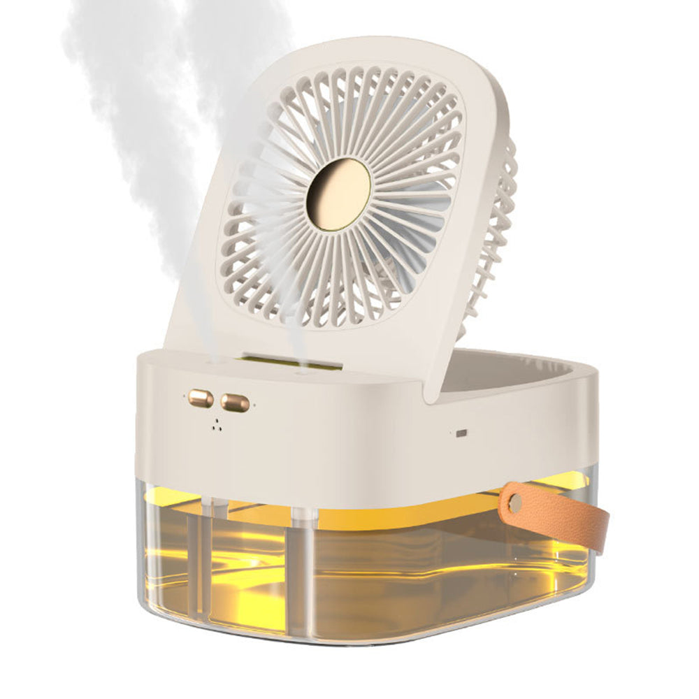 Portable Misting Fan – USB Rechargeable Desktop Air Cooler with Spray & Remote Control