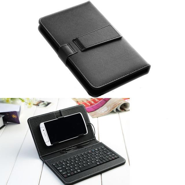 Ultra‑Thin Bluetooth Keyboard Case for Phones – Portable Leather Cover