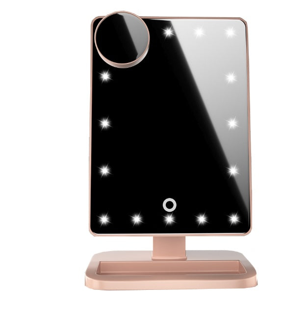 LED Makeup Mirror – 20 Lights, Bluetooth Speaker & 10X Magnification