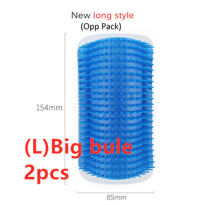 Cat Self-Grooming Wall Corner Brush – Soft Rubber Massage Comb with Catnip