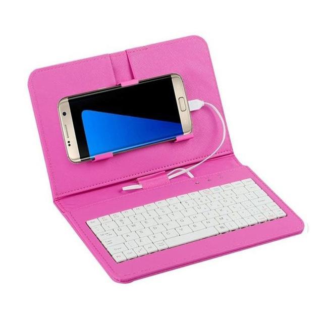 Ultra‑Thin Bluetooth Keyboard Case for Phones – Portable Leather Cover