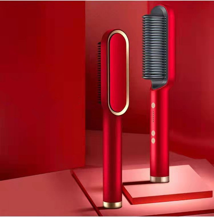 2-in-1 Hair Straightener & Curling Comb – Negative Ion, 10 Heat Settings