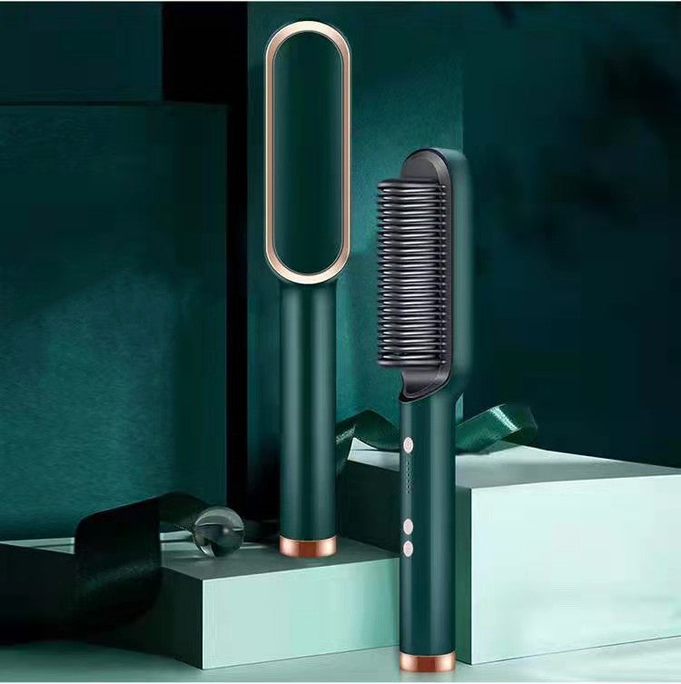2-in-1 Hair Straightener & Curling Comb – Negative Ion, 10 Heat Settings