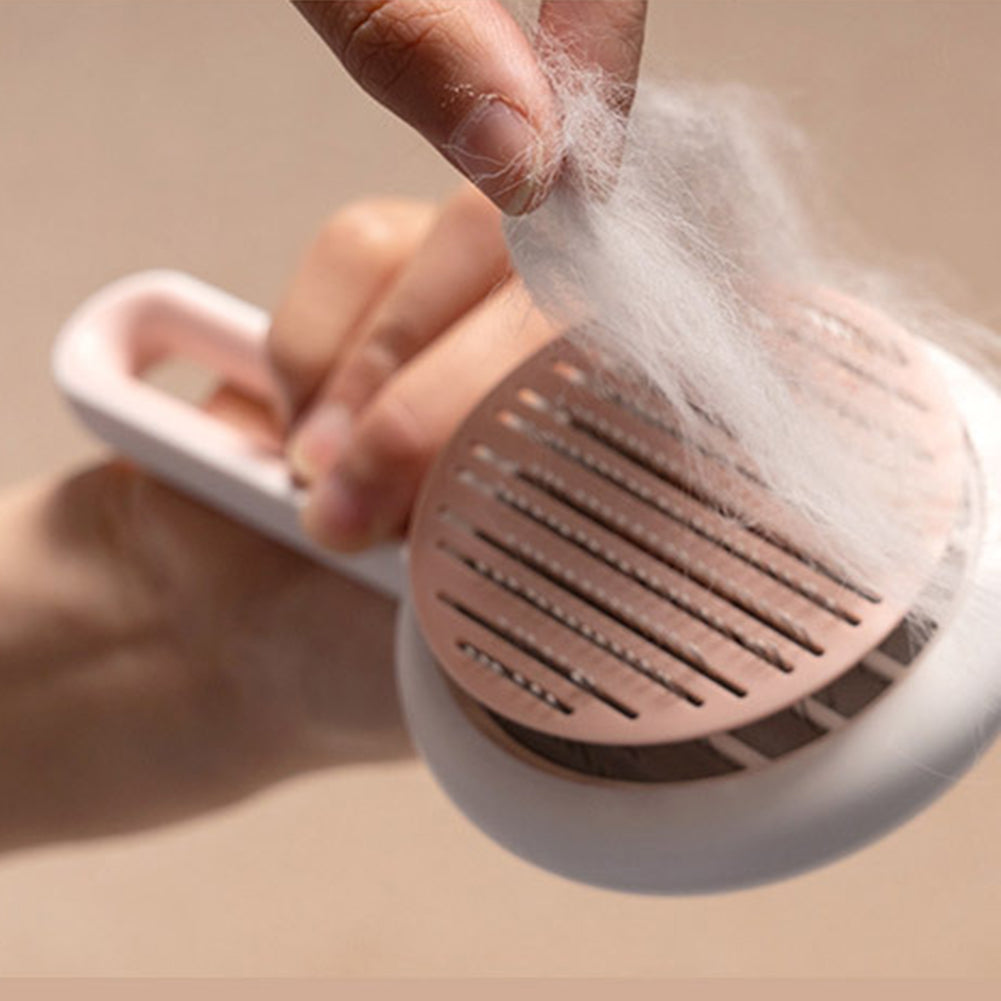 Self-Cleaning Pet Grooming Brush – One-Click Hair Removal Comb for Cats & Dogs