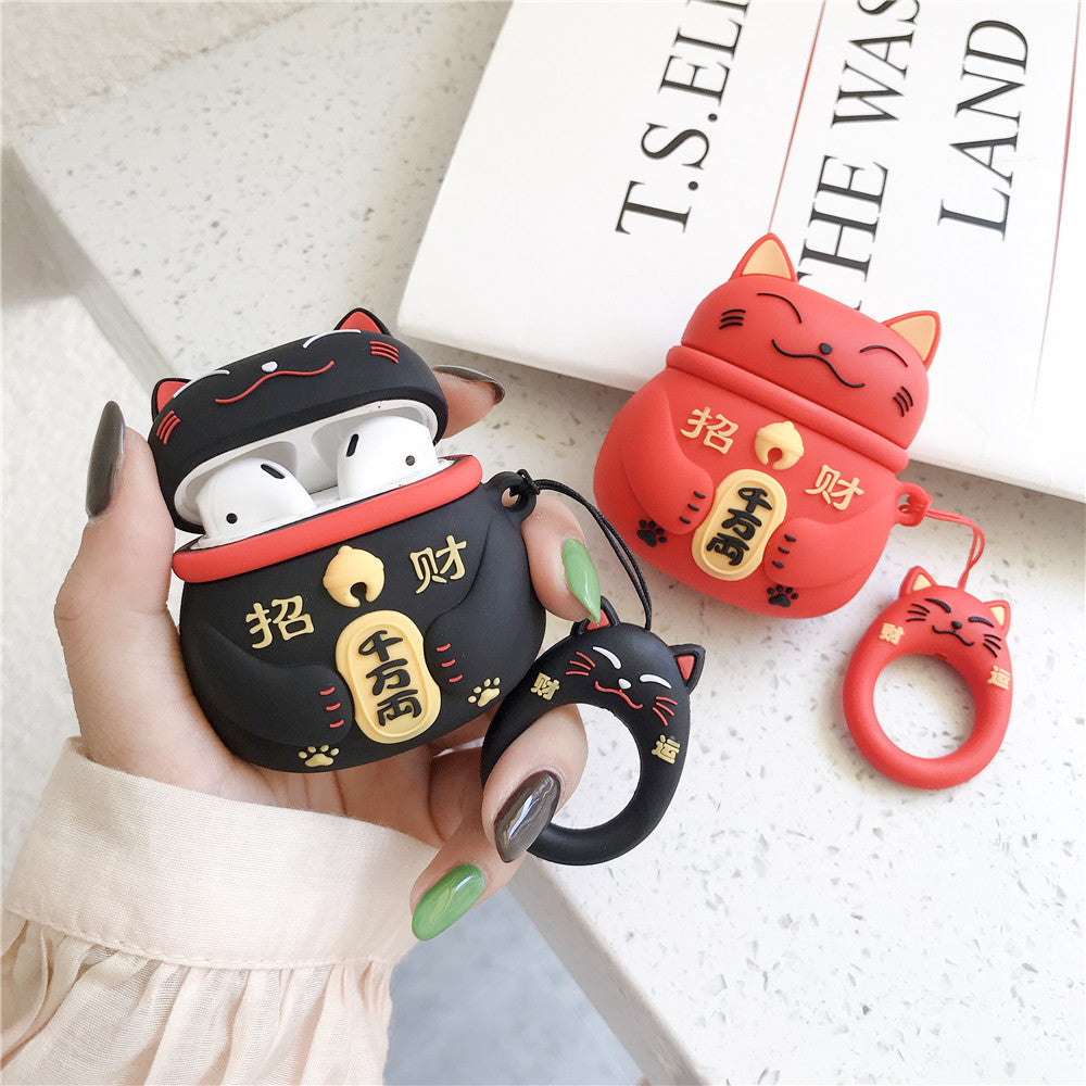 Lucky Cat Headphone Stand & Earbud Cover Set