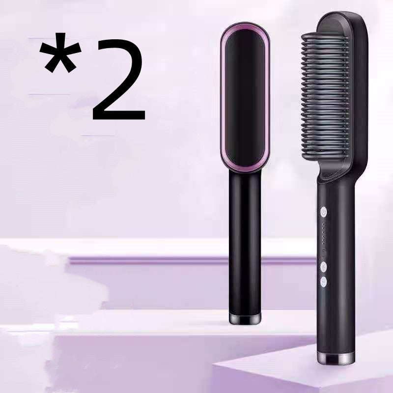 2-in-1 Hair Straightener & Curling Comb – Negative Ion, 10 Heat Settings