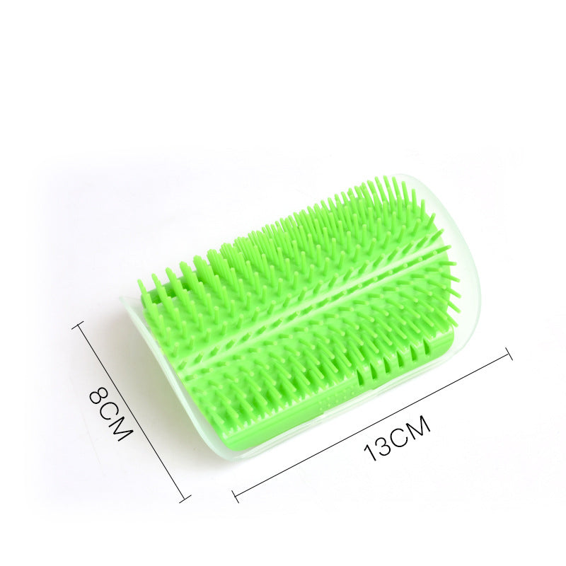 Cat Self-Grooming Wall Corner Brush – Soft Rubber Massage Comb with Catnip