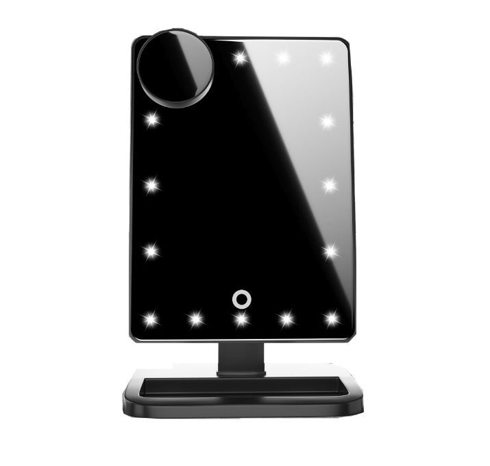 LED Makeup Mirror – 20 Lights, Bluetooth Speaker & 10X Magnification