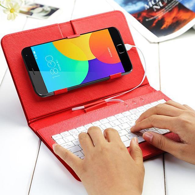 Ultra‑Thin Bluetooth Keyboard Case for Phones – Portable Leather Cover