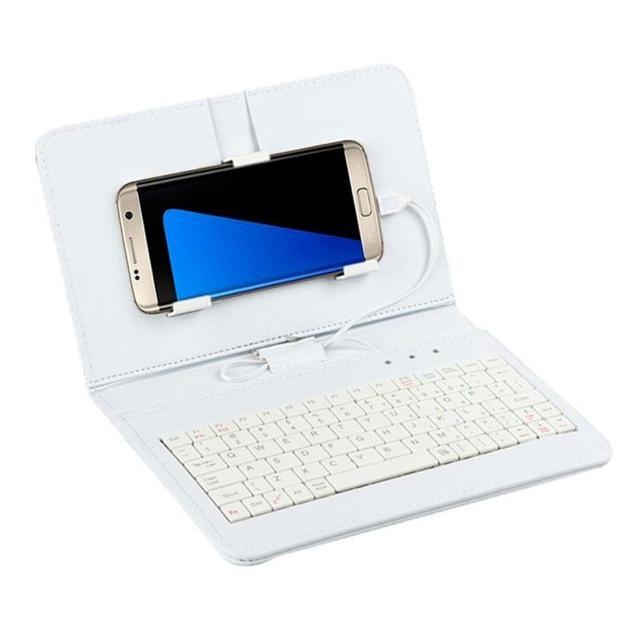 Ultra‑Thin Bluetooth Keyboard Case for Phones – Portable Leather Cover