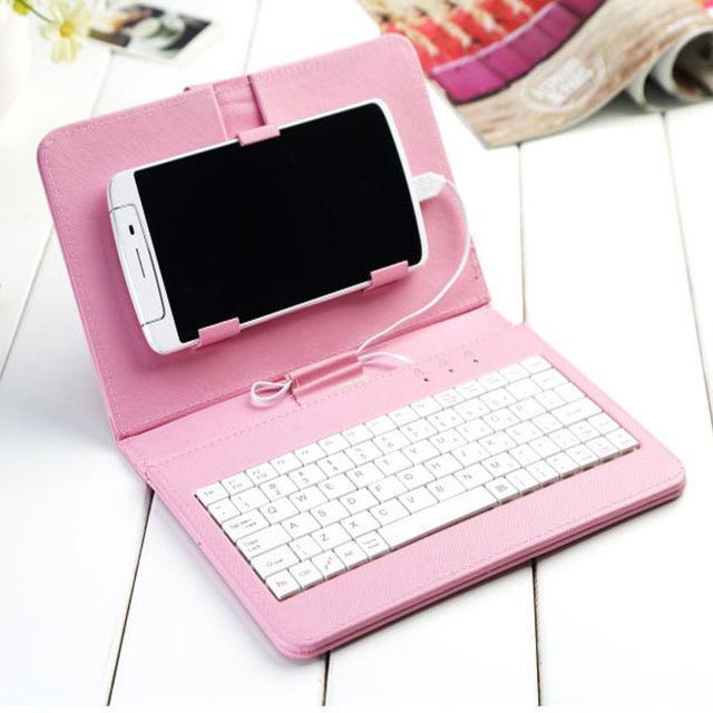 Ultra‑Thin Bluetooth Keyboard Case for Phones – Portable Leather Cover