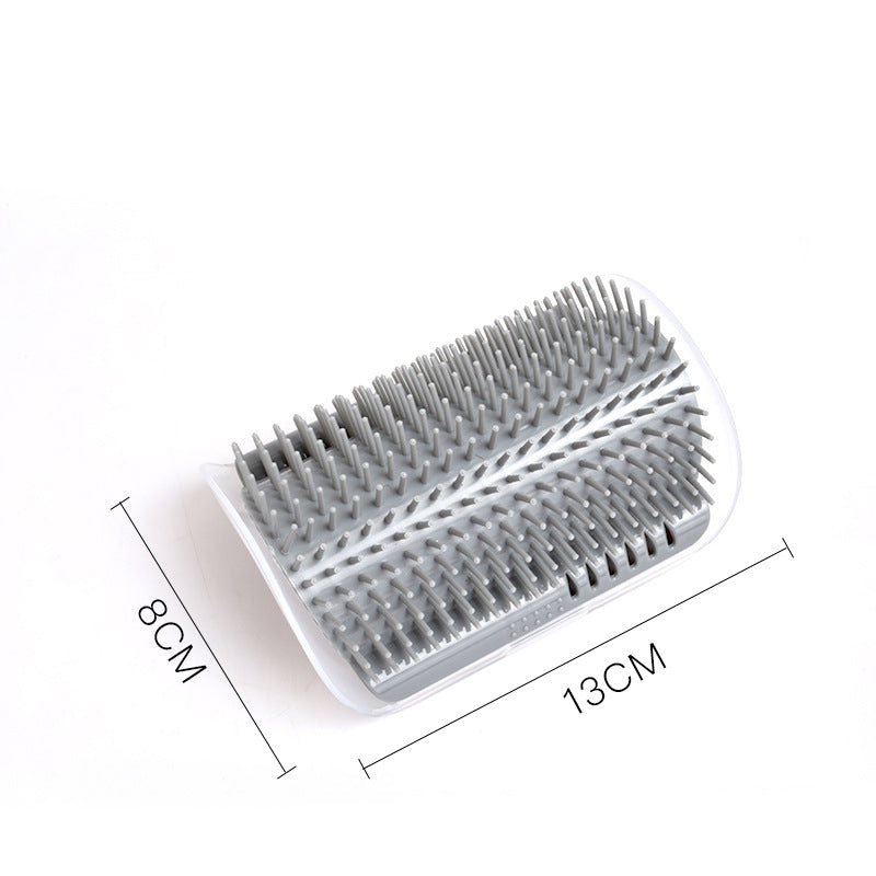 Cat Self-Grooming Wall Corner Brush – Soft Rubber Massage Comb with Catnip