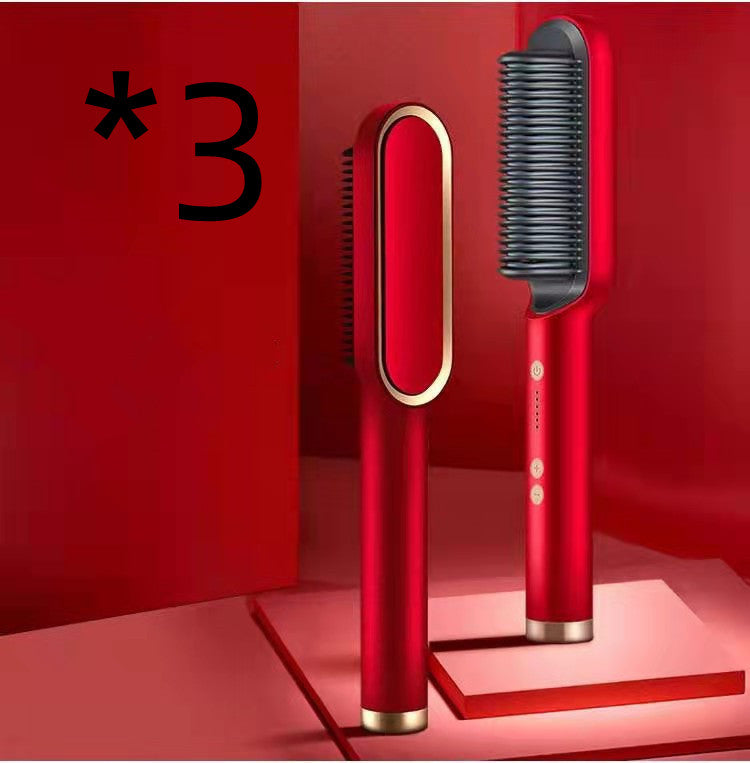 2-in-1 Hair Straightener & Curling Comb – Negative Ion, 10 Heat Settings