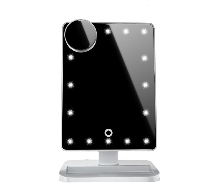 LED Makeup Mirror – 20 Lights, Bluetooth Speaker & 10X Magnification