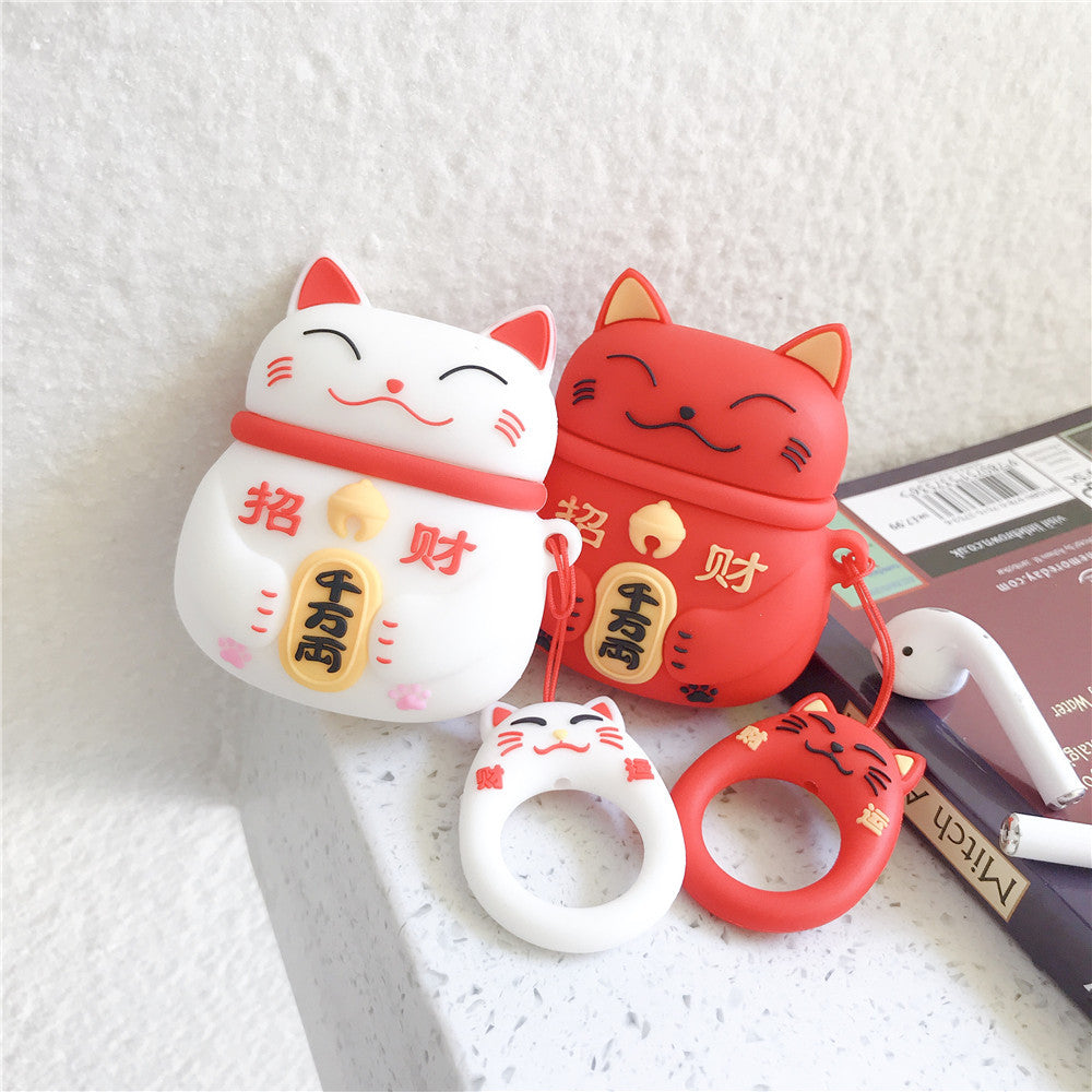 Lucky Cat Headphone Stand & Earbud Cover Set
