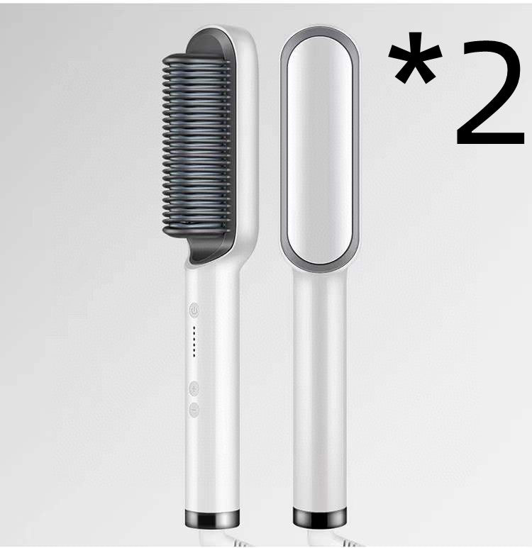 2-in-1 Hair Straightener & Curling Comb – Negative Ion, 10 Heat Settings