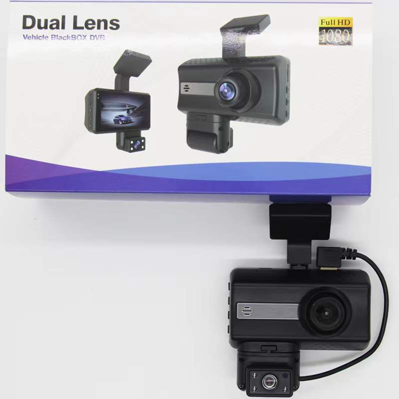 1080P HD Dash Cam with Night Vision & Rotatable Lens – Front & Interior Recording