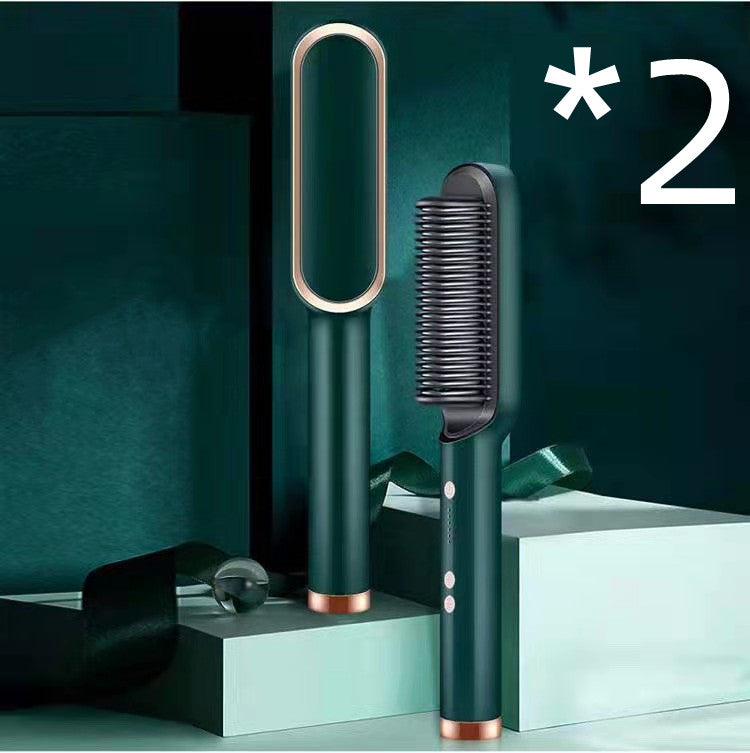 2-in-1 Hair Straightener & Curling Comb – Negative Ion, 10 Heat Settings