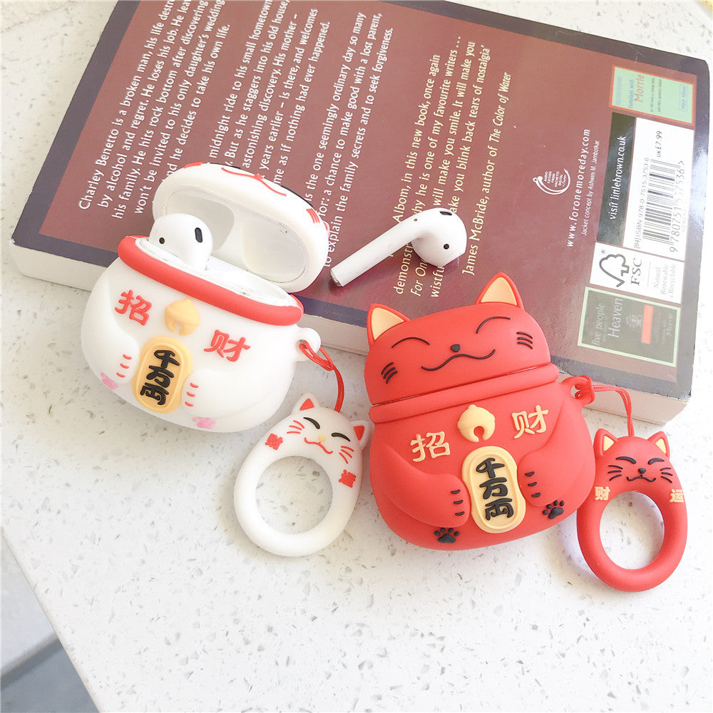 Lucky Cat Headphone Stand & Earbud Cover Set