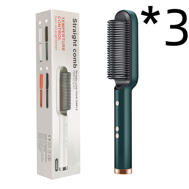 2-in-1 Hair Straightener & Curling Comb – Negative Ion, 10 Heat Settings