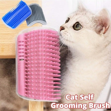 Cat Self-Grooming Wall Corner Brush – Soft Rubber Massage Comb with Catnip
