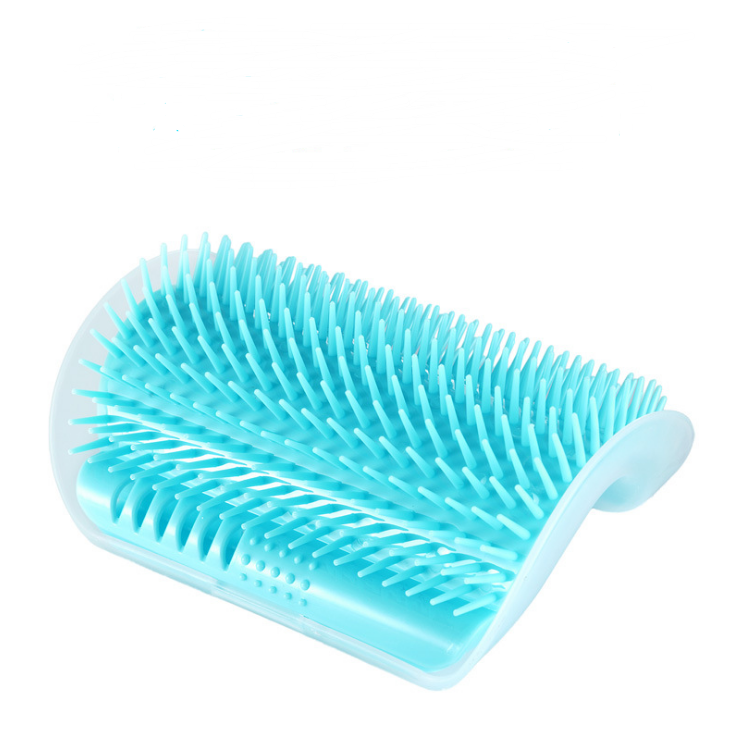 Cat Self-Grooming Wall Corner Brush – Soft Rubber Massage Comb with Catnip