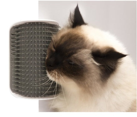 Cat Self-Grooming Wall Corner Brush – Soft Rubber Massage Comb with Catnip