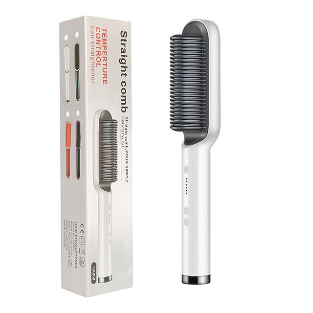 2-in-1 Hair Straightener & Curling Comb – Negative Ion, 10 Heat Settings