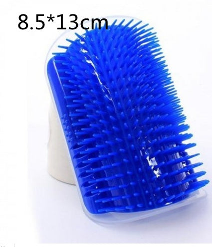Cat Self-Grooming Wall Corner Brush – Soft Rubber Massage Comb with Catnip