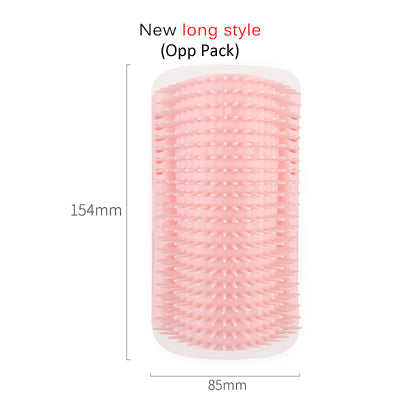 Cat Self-Grooming Wall Corner Brush – Soft Rubber Massage Comb with Catnip