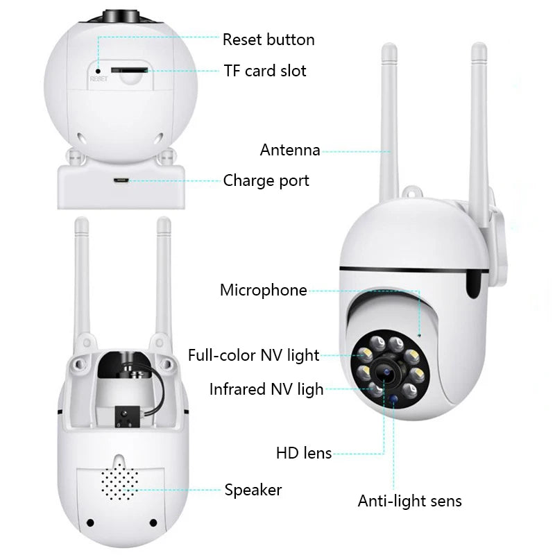 8MP WiFi PTZ Security Camera - 4X Zoom Wireless Surveillance with Auto Tracking & Two-Way Audio