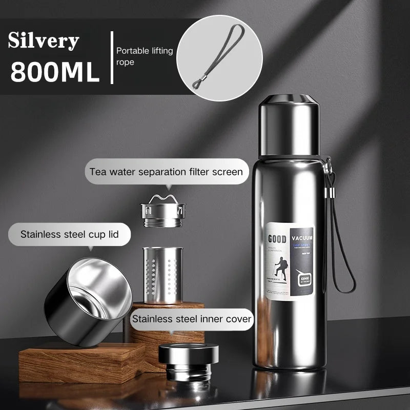 Large Insulated Thermos Tumbler - 600ml-2000ml Stainless Steel Water Bottle