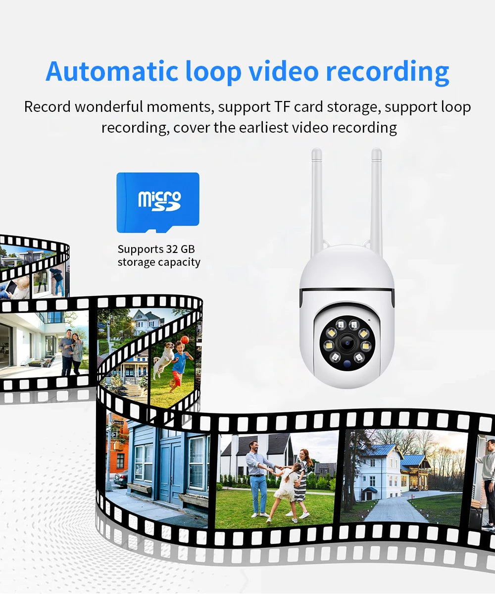 8MP WiFi PTZ Security Camera - 4X Zoom Wireless Surveillance with Auto Tracking & Two-Way Audio