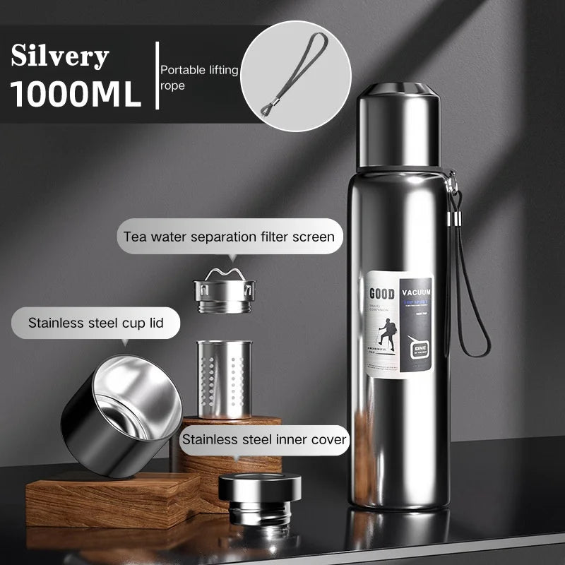 Large Insulated Thermos Tumbler - 600ml-2000ml Stainless Steel Water Bottle