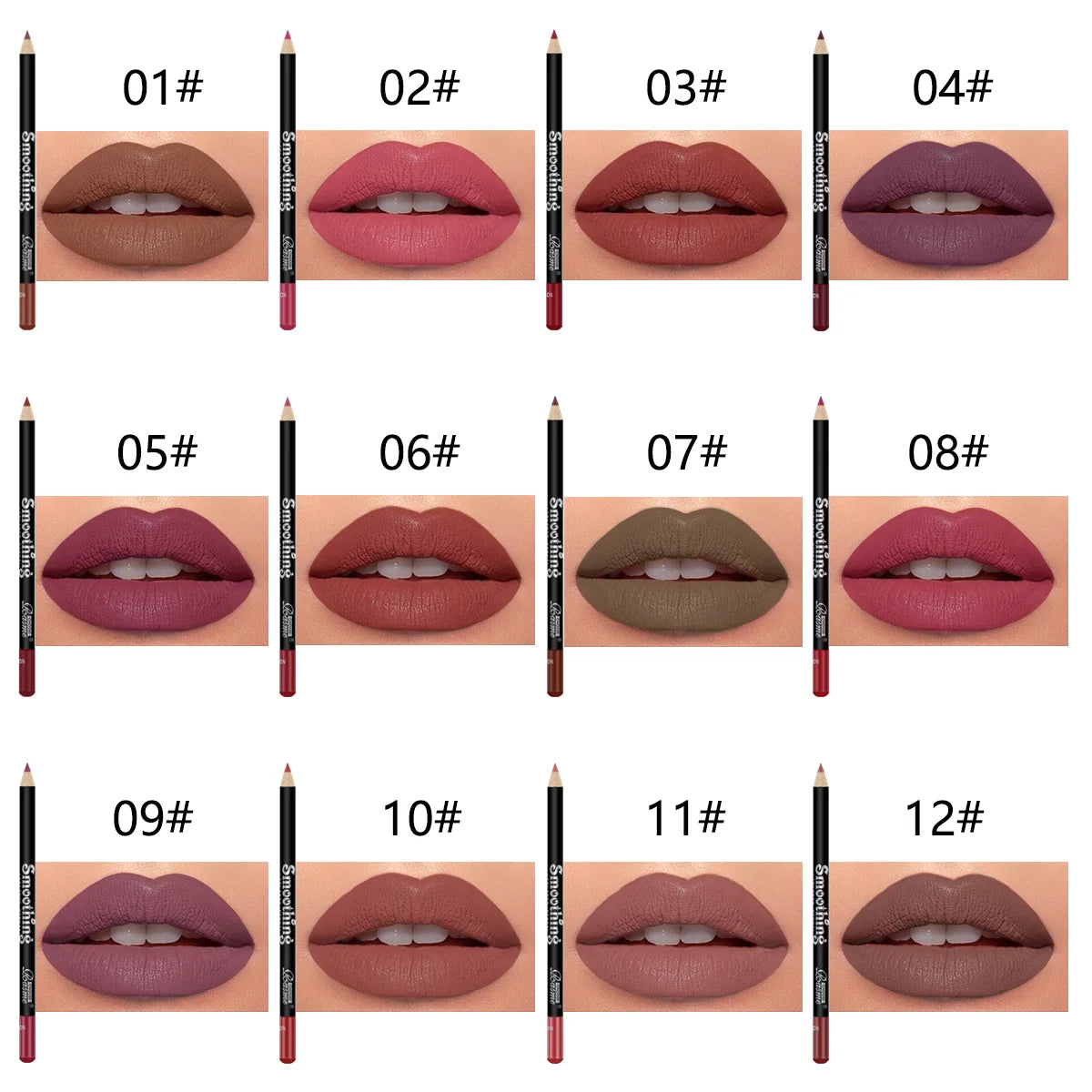 Matte Lipstick & Lip Liner Set for Women – 12pcs