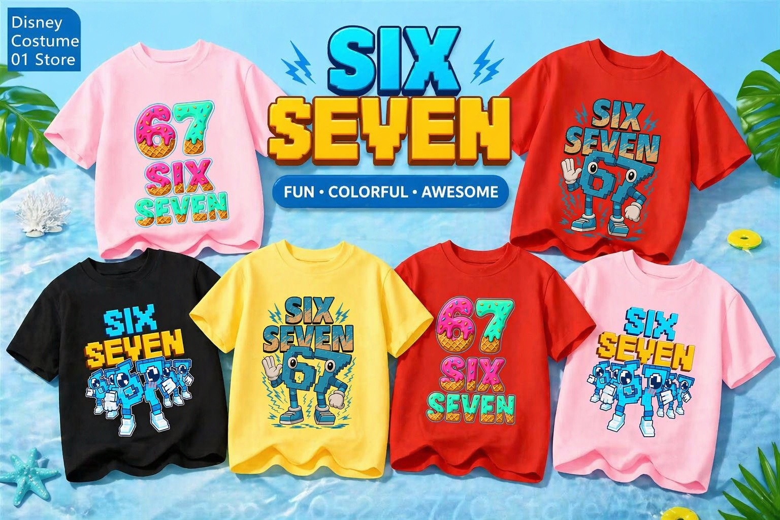 Cartoon Print Kids T-Shirt – Cute Short Sleeve Casual Tee for Boys & Girls