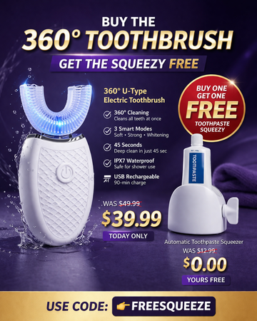 360° U-Type Electric Toothbrush – Clean All Teeth in 45 Seconds