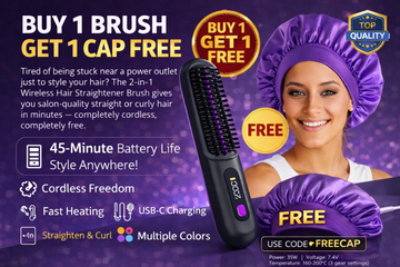 2‑in‑1 Hairbrush – Buy 1 Brush, Get 1 Cap FREE