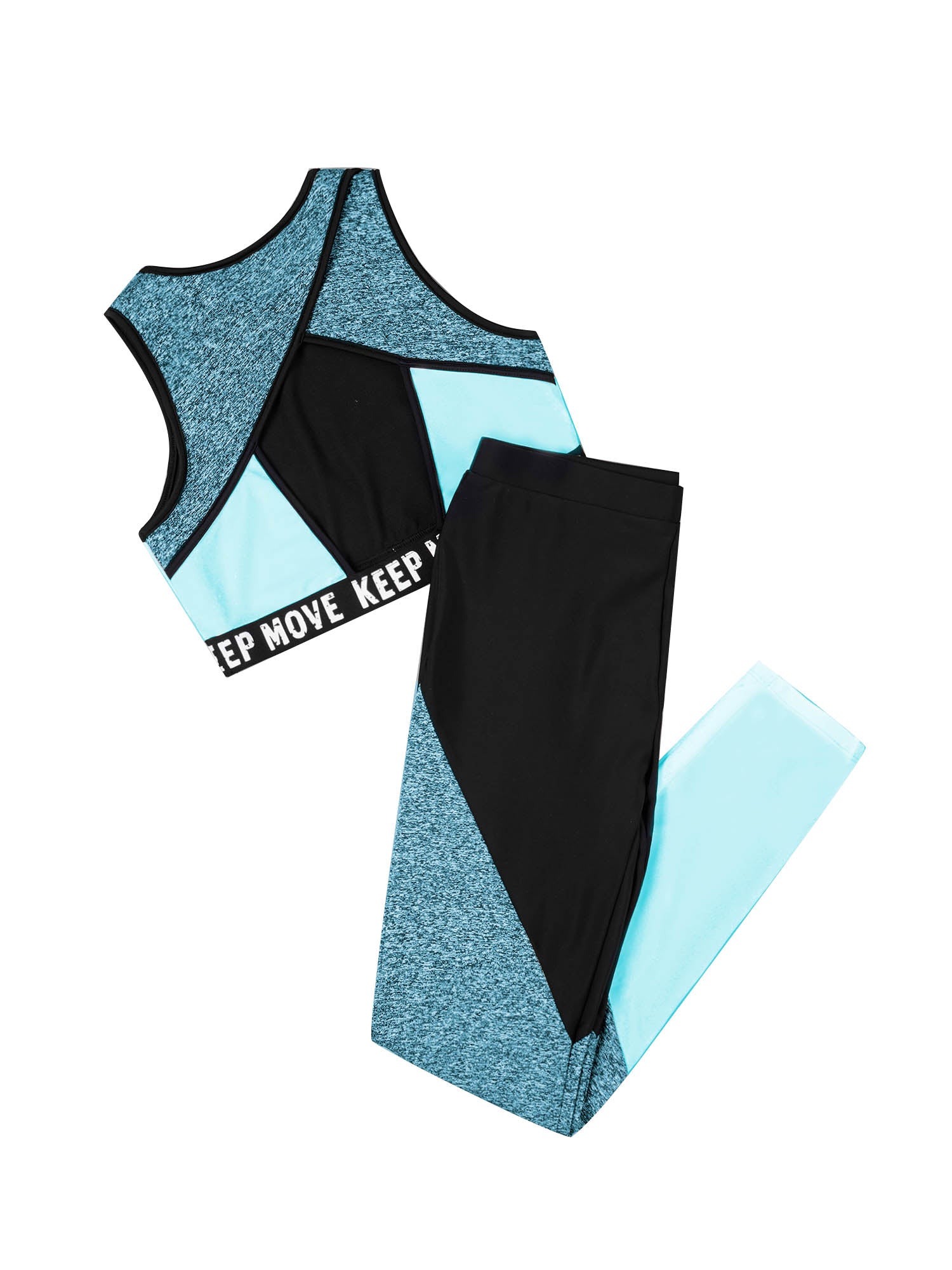 Girls Athletic Set - 2-Piece Workout Top & Pants for Gymnastics, Running & Sports (Ages 7-13)