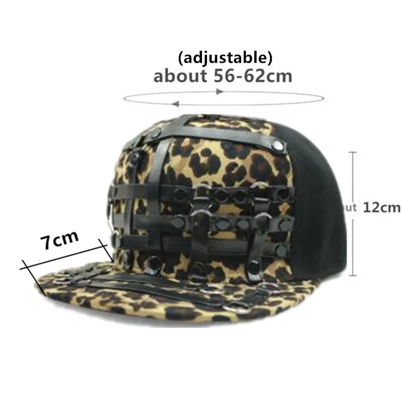 Punk Style Hip-Hop Flat Brim Cap - Novelty Decorated Couple Hat for Nightclub & Bar Fashion