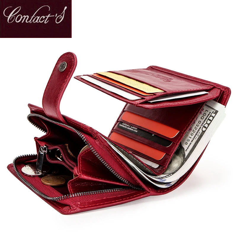 Genuine Leather RFID Wallet – Coin Pocket