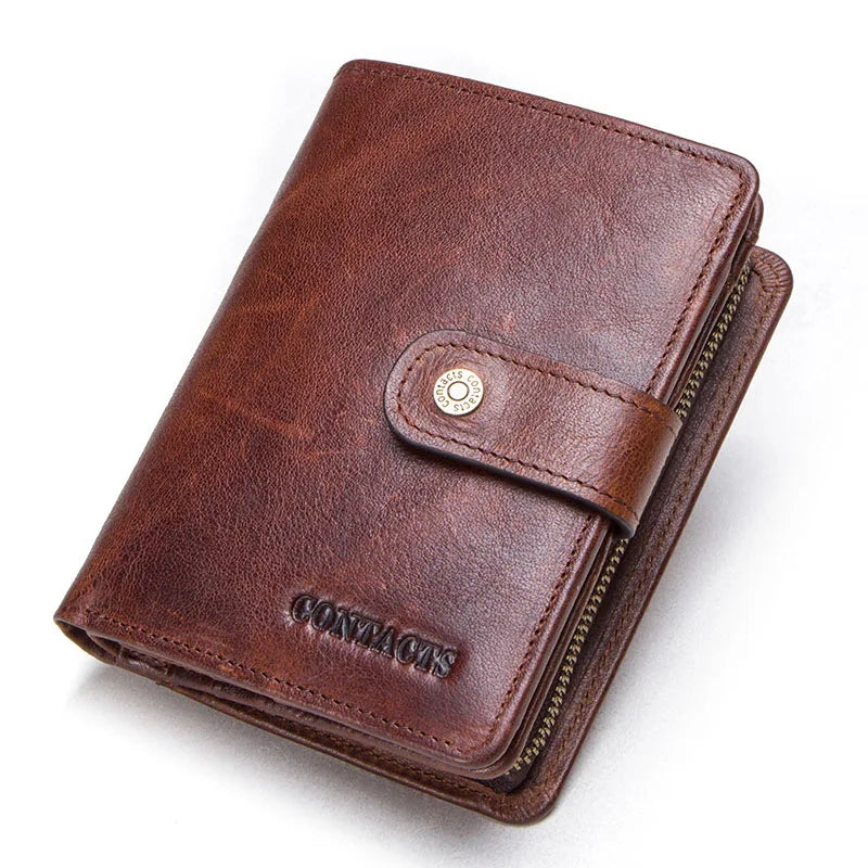 Genuine Leather RFID Wallet – Coin Pocket