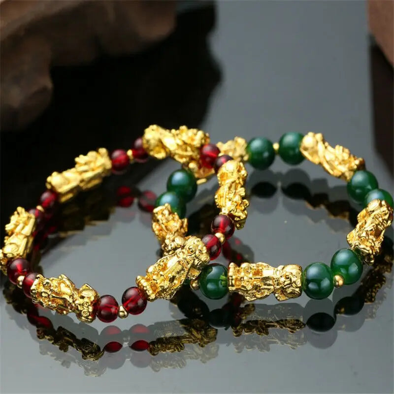 Pixiu Feng Shui Bracelet - Agate Charm Bracelet for Wealth & Good Luck