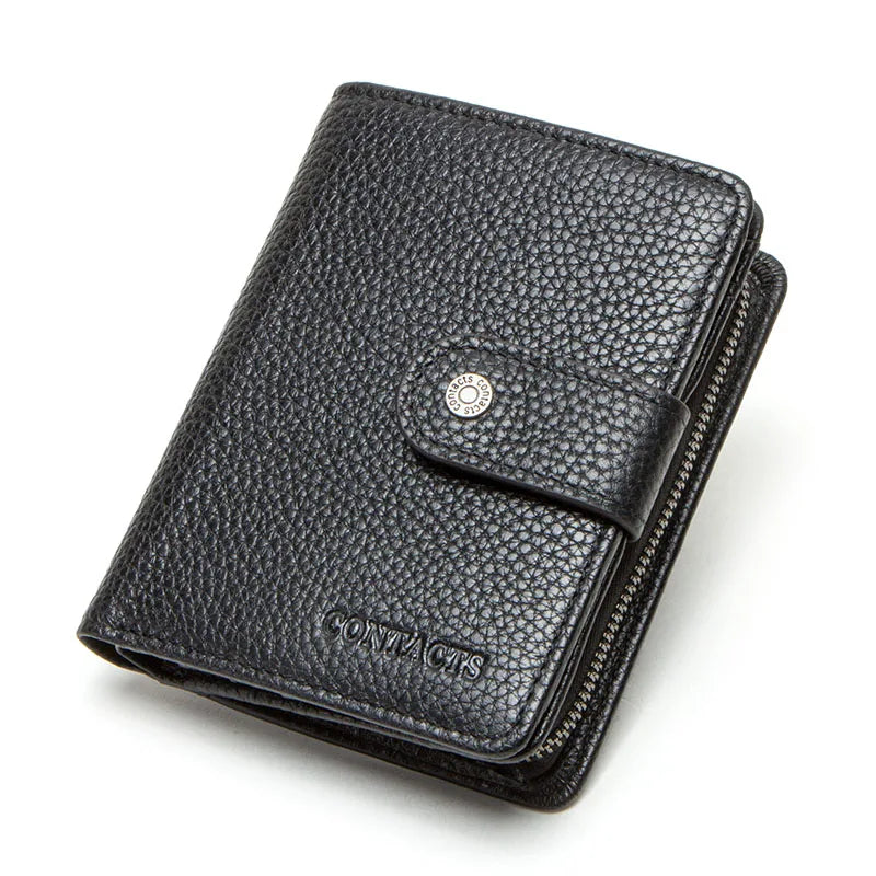 Genuine Leather RFID Wallet – Coin Pocket