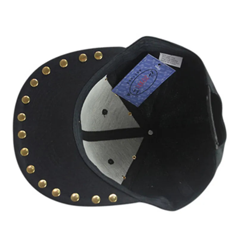 Punk Style Hip-Hop Flat Brim Cap - Novelty Decorated Couple Hat for Nightclub & Bar Fashion