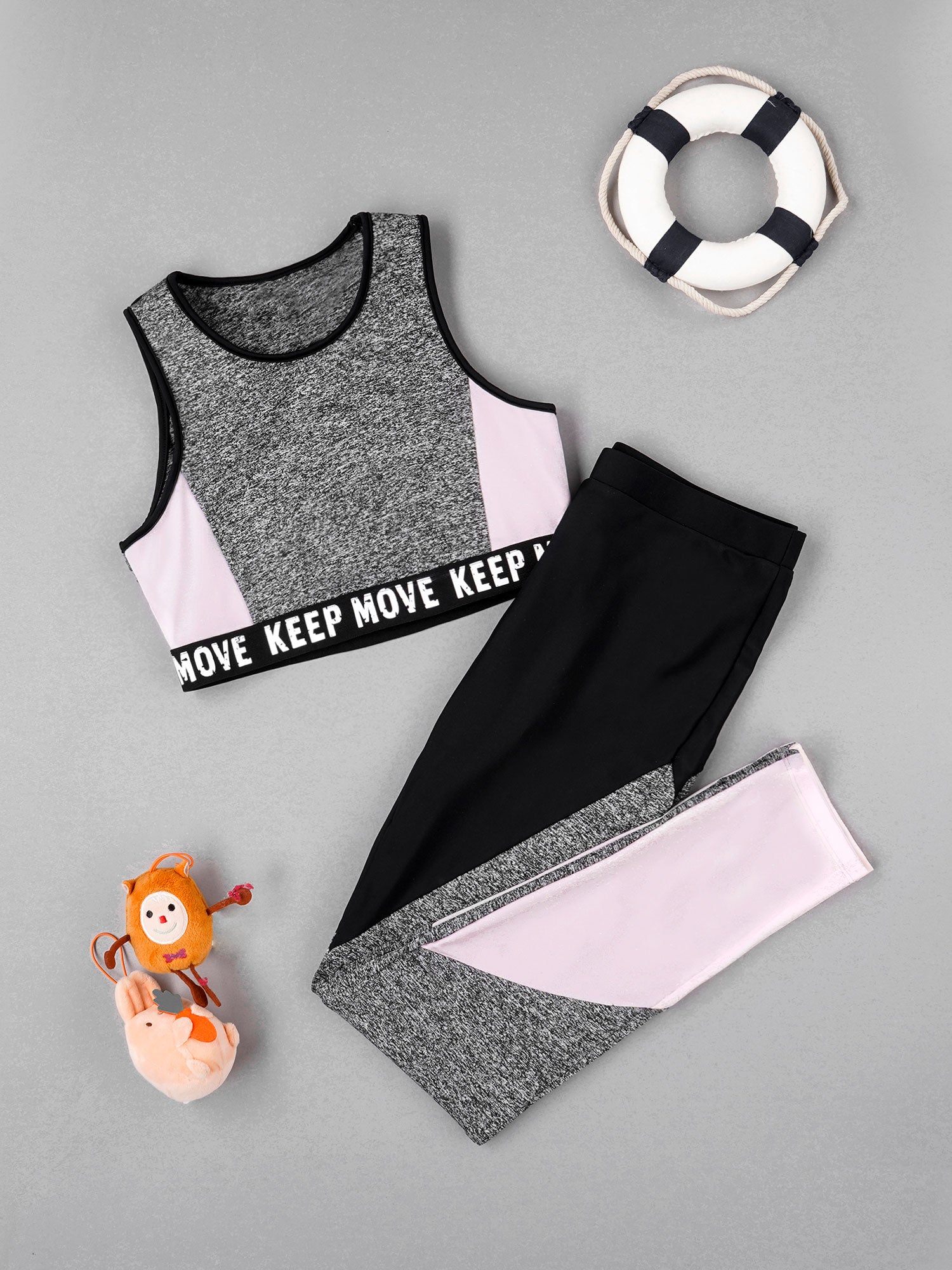 Girls Athletic Set - 2-Piece Workout Top & Pants for Gymnastics, Running & Sports (Ages 7-13)
